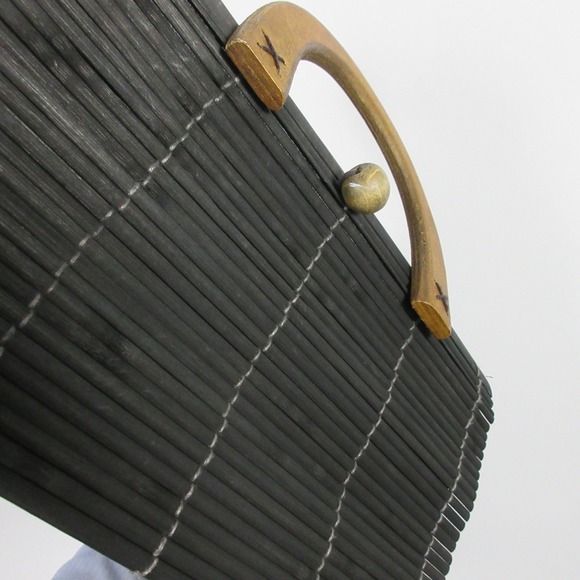 Protoplasmina Vintage Wood Slat Bamboo Handbag Beads Purse Boho y2k Hippie 244 - Picture 11 of 12
